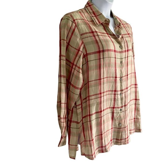 August Max Women's Linen Long Sleeve Button Up Shirt Size 1X NEW NWT - Picture 4 of 9